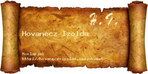 Hovanecz Izolda névjegykártya